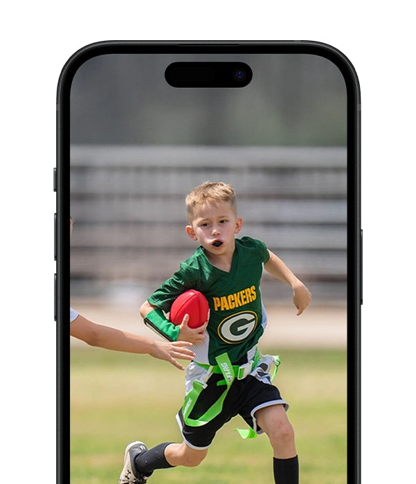 A player photo on a phone