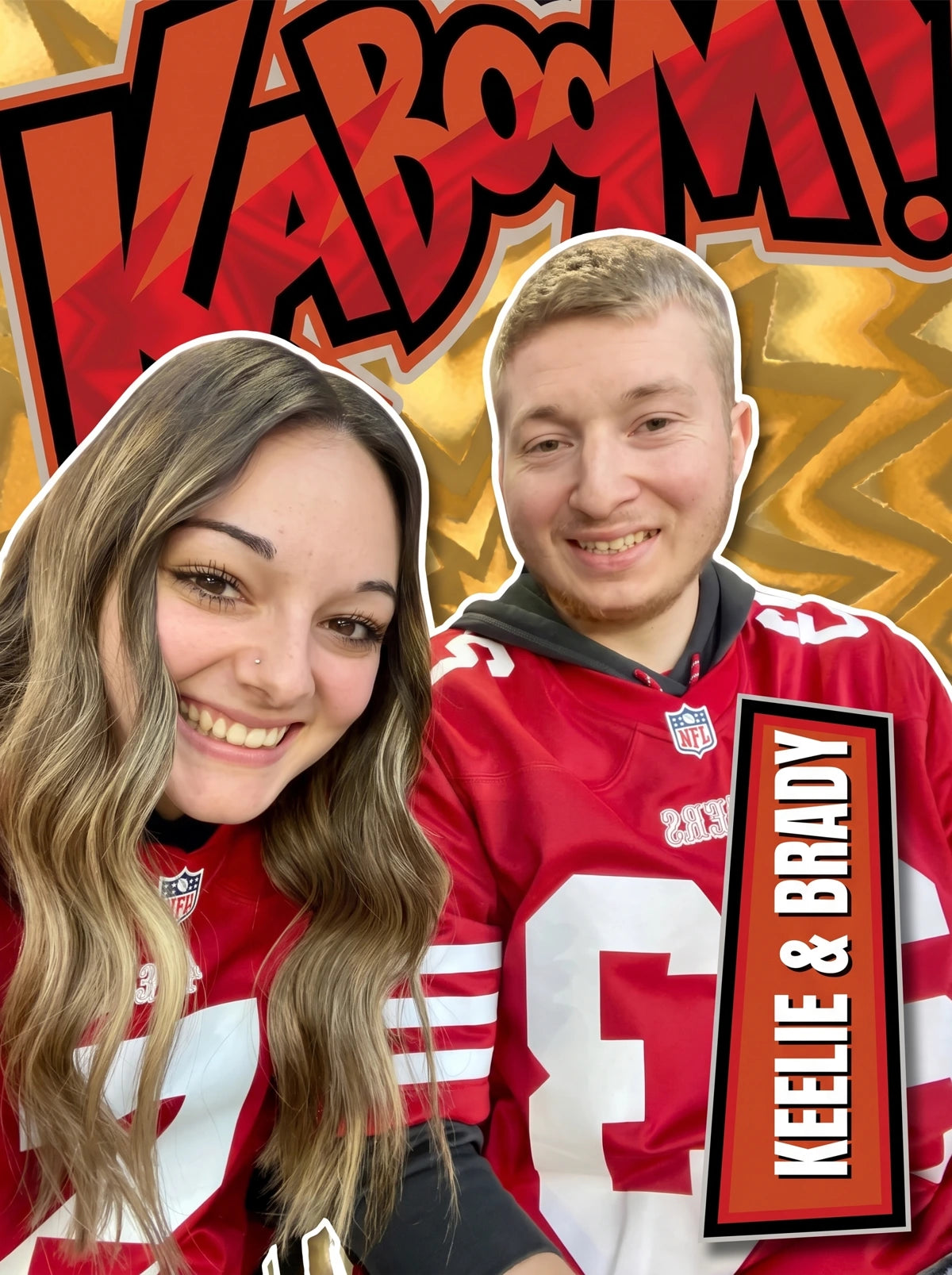 Keelie & Brady custom Kaboom card